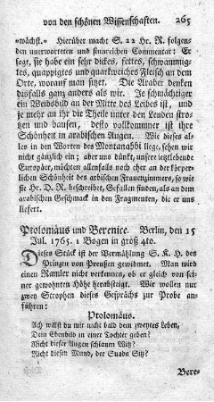 Ptolomäus und Berenice.