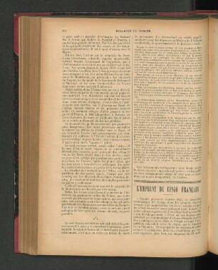 L'Emprunt Du Congo Francais.