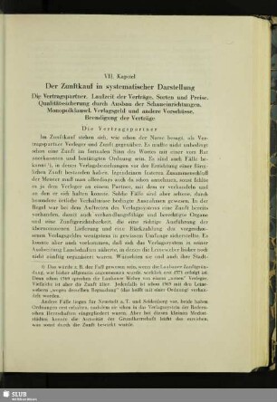 VII. Kapitel. Der Zunftkauf in systematischer Darstellung