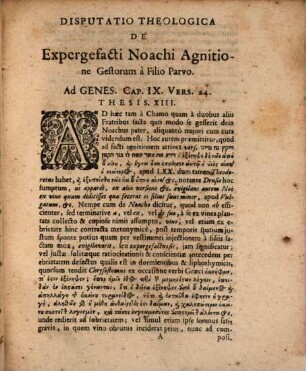 Disp. theol. de expergefacti Noachi agnitione gestorum a filio parvo, ad Gen. IX, 24