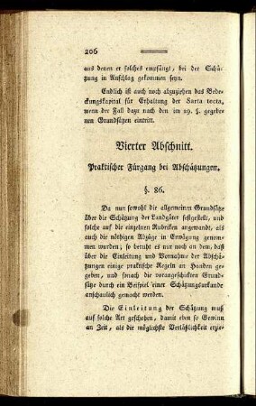 Vierter Abschnitt. Praktischer Fürgang bei Abschätzungen.