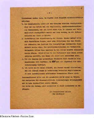 Entwurf eines Briefes von Fritz Löffler vom 09. o. 10.07.1959 an Oberbürgermeister Gute, den Abbruch der Sophienkirche betreffend. Blatt 2