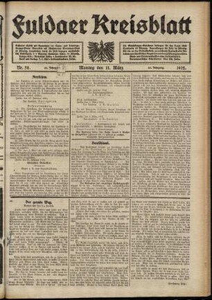 Ausgabe vom Montag, den 11. März 1912.