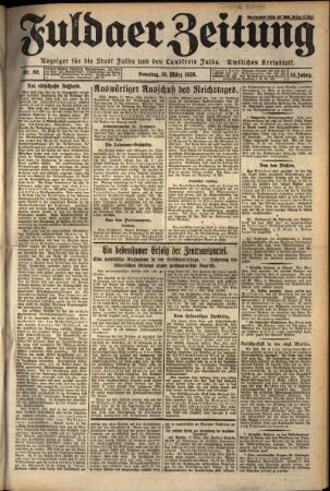 Erste Ausgabe vom Sonntag, den 18. März 1928.