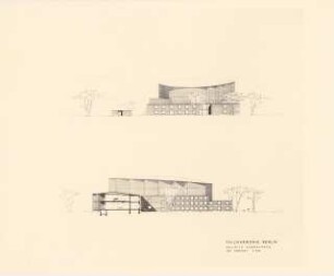 Philharmonie, Berlin-Wilmersdorf: Ansichten Schaperstr. und Innenhof 1:200 (Foto von Inv.Nr. 36942)