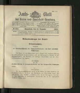 No. 274, 11. Dezember 1915