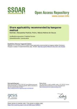 Share applicability recommended by kangaroo method