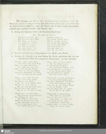 [Programmablauf der Feier]