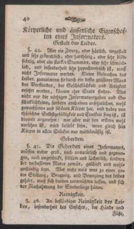 [IX.] Körperliche und äusserliche Eigenschaften eines Informators [§. 44-49.]