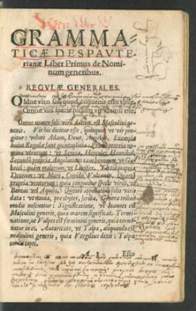 Liber Primus der Nominum generibus.