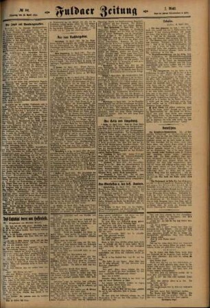 Zweite Ausgabe vom Dienstag, den 13. April 1915.