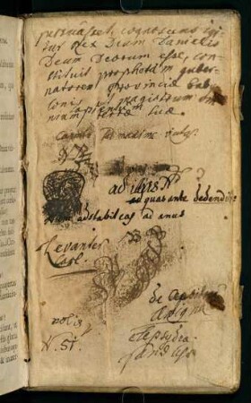 Spiegel hinten mit handschriftlichen Anmerkungen