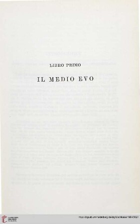 Libro primo: Il Medio Evo