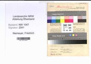 Entnazifizierung Friedrich Niemeyer , geb. 17.07.1909 (Lehrer)