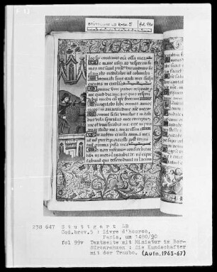 Lateinisches Stundenbuch (Livre d'heures) — Die Kundschafter mit der Traube, Folio 99verso