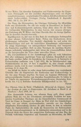 379-381 [Rezension] Thurian, Max, L' Eucharistie