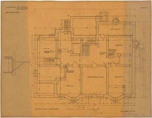 Fischer, Theodor; Schweinfurt (Bayern); Haus Wirsing - Grundriss Keller, Schnitt