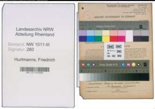 Entnazifizierung Friedrich Hurtmanns , geb. 11.01.1894 (Buchhalter)