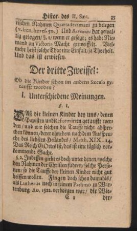 Der dritte Zweiffel:
