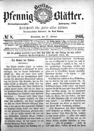 No. 8, Sonnabend, den 17. Februar