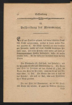 III. Beschreibung des Monumentes