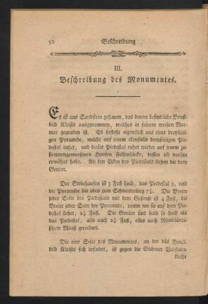 III. Beschreibung des Monumentes