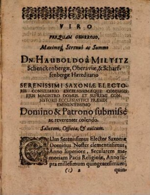 Theses seculares ad pacem religiosam de anno 1555 : disputationibus XII. excussae