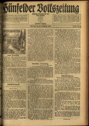 Ausgabe vom Samstag, den 20. November 1920.