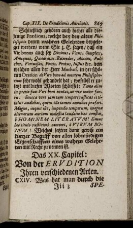 Das XX. Capitel: Von der Erudition Ihren verschiedenen Arten.