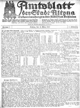 Nummer 9 : Freitag, den 2. März 1923