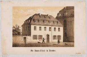 Die alte Annen-Schule in der Annenstraße südlich der Annenkirche in Dresden, 1790 von Christian Heinrich Eigenwillig erbaut