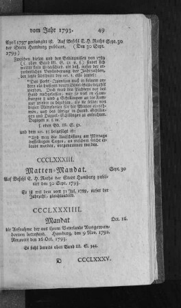 CCCLXXXIII. Matten-Mandat.