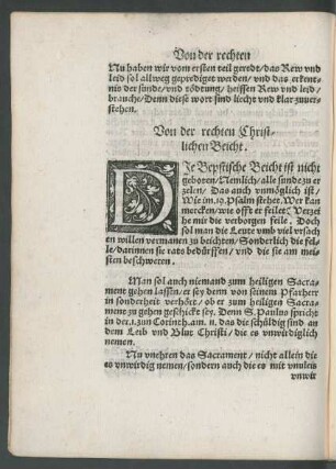 Von der rechten Christlichen Beicht.