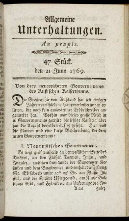 47 Stück. d. 21. Juny 1769.