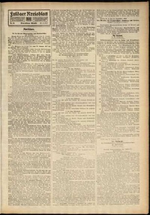 Zweite Ausgabe vom Samstag, den 27. Januar 1917.