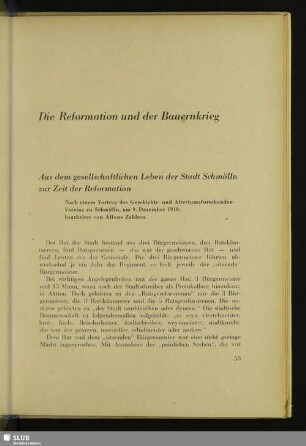Die Reformation und der Bauernkrieg