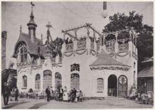 Deutsche Bauausstellung Dresden 1900: Künstlerhaus, Gebäude der Landwirtschaft und chinesische Ansiedlung : Dresden, Stübelallee, 7795 Gebäude der Kunst im Vergnügungseck sowie 7796 Gebäude der Landwirtschaft und 7797 chinesische Ansiedlung