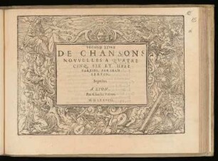 Jean Servin: Second livre de chansons nouvelles. Superius