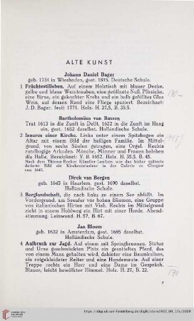 alte Kunst (Nr. 1-39)