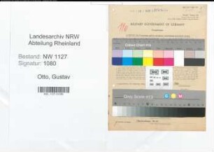 Entnazifizierung Gustav Otto , geb. 13.02.1891 (Holzschneider)