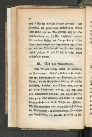 III. Von den Gerichtsboten.