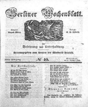 No. 40, Sonnabend, den 6. October 1838.