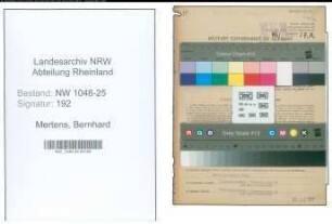 Entnazifizierung Bernhard Mertens , geb. 12.11.1893 (Metzger)