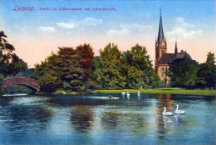 Leipzig: Partie im Johannapark mit Lutherkirche
