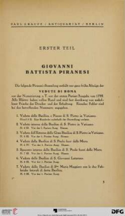 Givanni Battista Piranesi (Nr. 1-116)