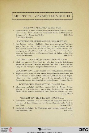 Mittwoch, vormittags (Nr. 1-204)