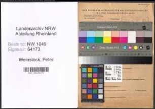 Entnazifizierung Peter Weinstock , geb. 18.10.1903 (Arbeiter)