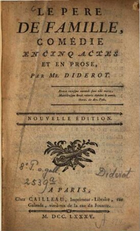 Le père de famille : comédie en cinq actes et en prose