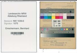 Entnazifizierung Bernhard Emschermann , geb. 05.02.1896 (Bauunternehmer)