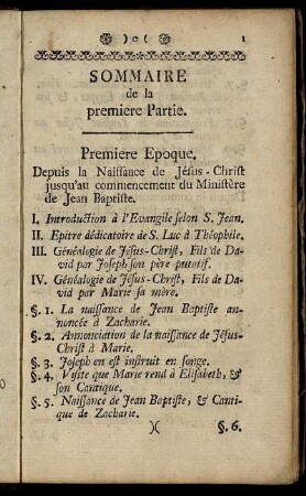 Sommaire de la premiere Partie.